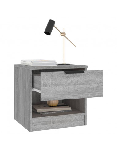 Comodini 2pz Grigio Sonoma in Legno Multistrato