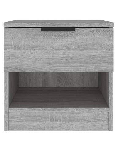 Comodini 2pz Grigio Sonoma in Legno Multistrato