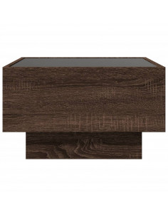 Tavolino Salotto con LED Rovere Marrone 50x50x30 cm Multistrato 2