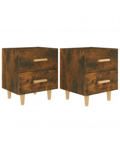 Comodini 2 pz in Rovere Fumo 40x35x47,5 cm 2