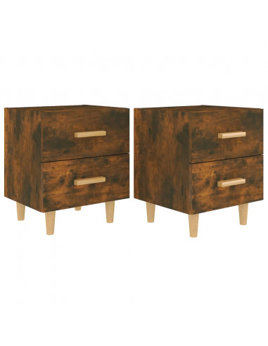 Comodini 2 pz in Rovere Fumo 40x35x47,5 cm