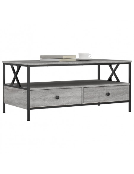 Tavolino da Salotto Grigio Sonoma 100x51x45cm Legno Multistrato