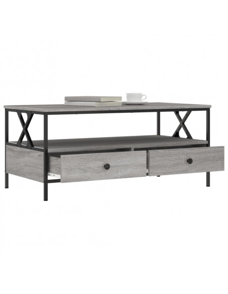 Tavolino da Salotto Grigio Sonoma 100x51x45cm Legno Multistrato