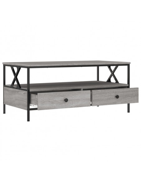 Tavolino da Salotto Grigio Sonoma 100x51x45cm Legno Multistrato