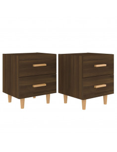 Comodini 2 pz in Rovere Marrone 40x35x47,5 cm 2