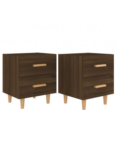 Comodini 2 pz in Rovere Marrone 40x35x47,5 cm