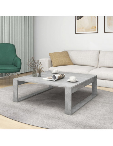 Tavolino da Salotto Grigio Cemento 100x100x35 cm Truciolato