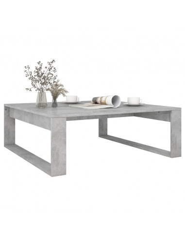 Tavolino da Salotto Grigio Cemento 100x100x35 cm Truciolato