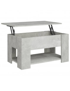 Tavolino da Salotto Grigio Cemento 79x49x41cm Legno Multistrato 2