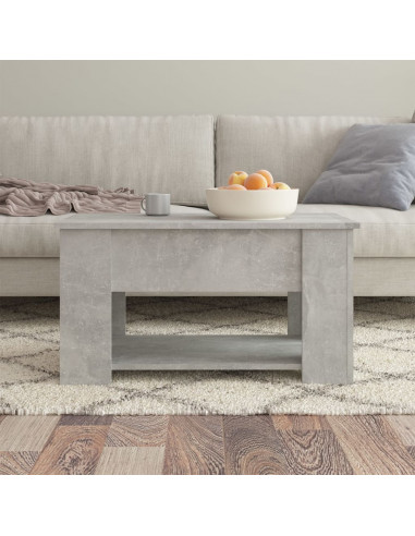 Tavolino da Salotto Grigio Cemento 79x49x41cm Legno Multistrato