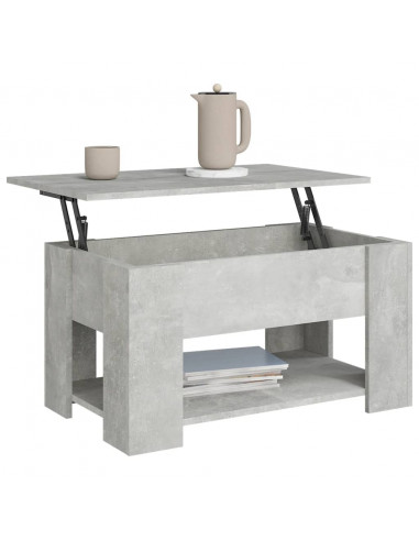 Tavolino da Salotto Grigio Cemento 79x49x41cm Legno Multistrato