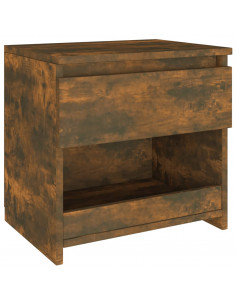Comodino Rovere Fumo 40x30x39 cm Legno Ingegnerizzato 2