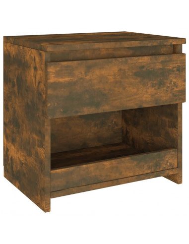 Comodino Rovere Fumo 40x30x39 cm Legno Ingegnerizzato