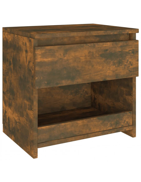 Comodino Rovere Fumo 40x30x39 cm Legno Ingegnerizzato