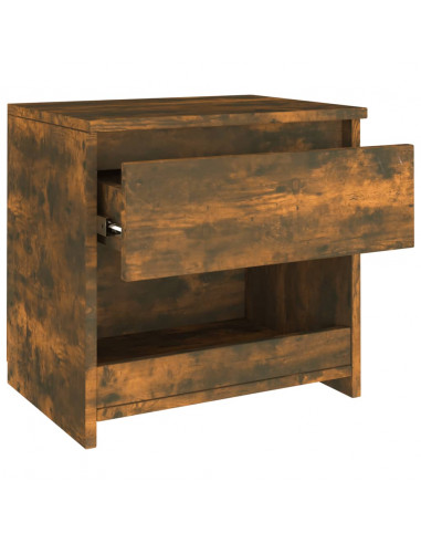 Comodino Rovere Fumo 40x30x39 cm Legno Ingegnerizzato