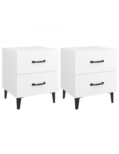 Comodini 2 pz Bianchi 40x35x47,5 cm