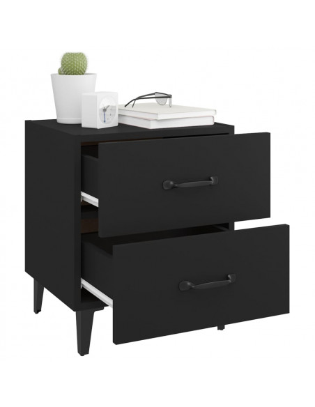 Comodini 2 pz Neri 40x35x47,5 cm