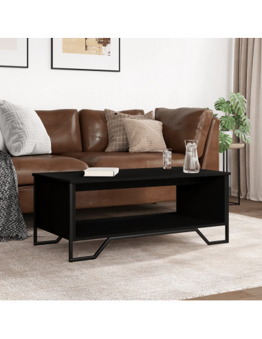 Tavolino da Salotto Nero 100x51x40 cm in Legno Multistrato