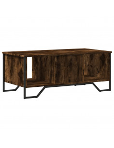 Tavolino da Salotto Rovere Fumo 100x51x40 cm Legno Multistrato 2