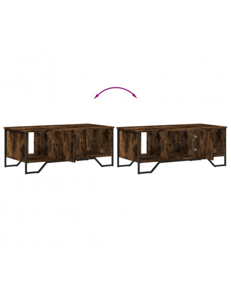 Tavolino da Salotto Rovere Fumo 100x51x40 cm Legno Multistrato