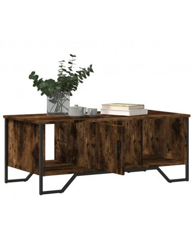 Tavolino da Salotto Rovere Fumo 100x51x40 cm Legno Multistrato