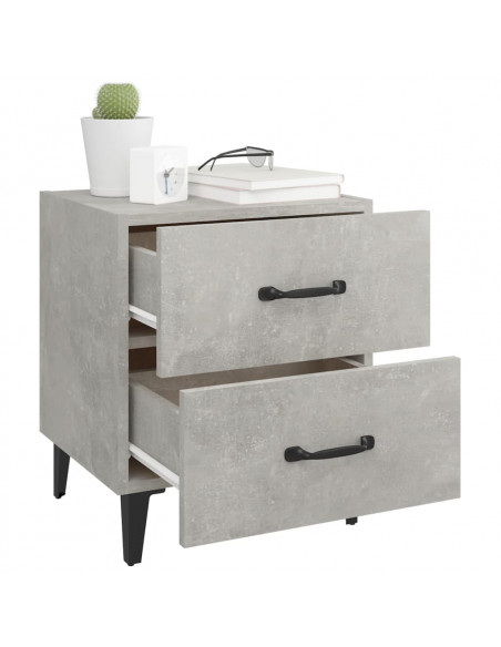 Comodini 2 pz Grigio Cemento 40x35x47,5 cm
