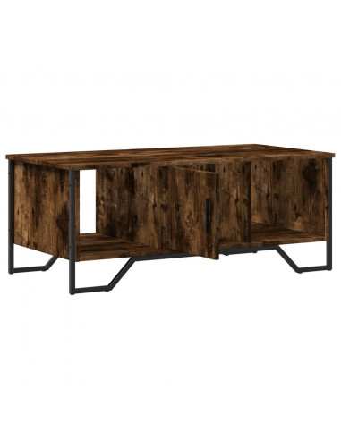 Tavolino da Salotto Rovere Fumo 100x51x40 cm Legno Multistrato