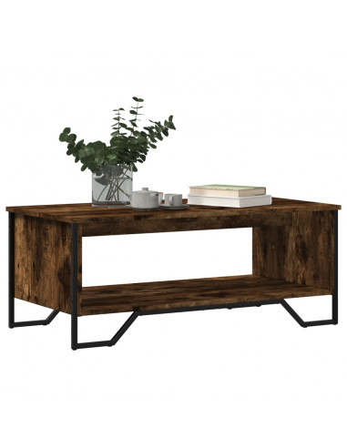 Tavolino da Salotto Rovere Fumo 100x51x40 cm Legno Multistrato