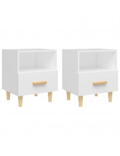 Comodini 2 pz Bianchi 40x35x47 cm 2