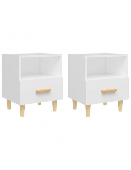 Comodini 2 pz Bianchi 40x35x47 cm