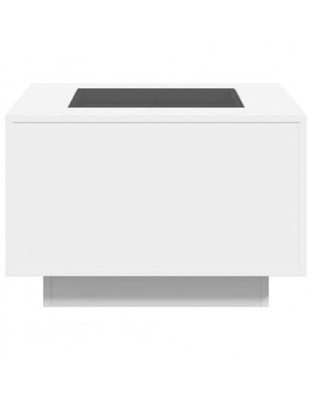 Tavolino Salotto con LED Bianco 60x60x40 cm Legno Multistrato
