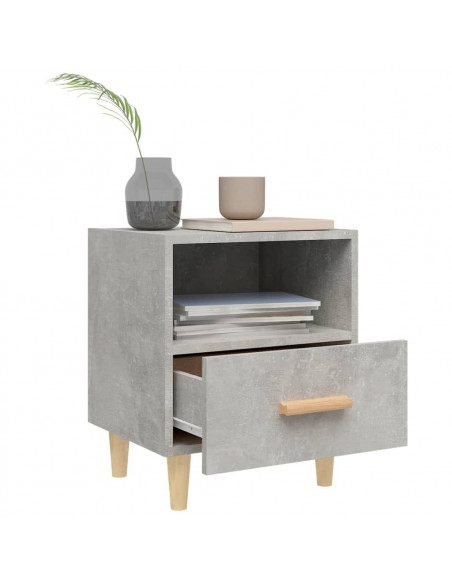 Comodini 2 pz Grigio Cemento 40x35x47 cm