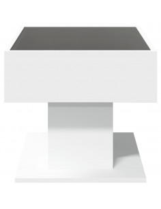 Tavolino Salotto con LED Bianco 70x50x45 cm Legno Multistrato 2