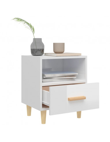 Comodini 2 pz in Bianco Lucido 40x35x47 cm