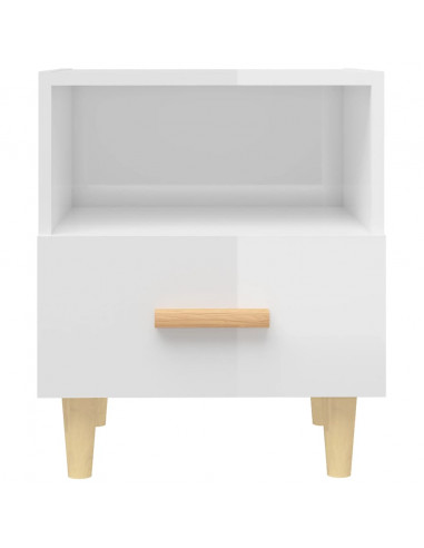 Comodini 2 pz in Bianco Lucido 40x35x47 cm