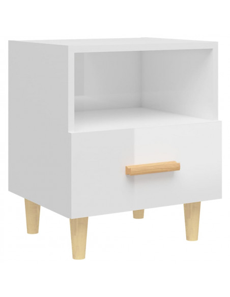 Comodini 2 pz in Bianco Lucido 40x35x47 cm