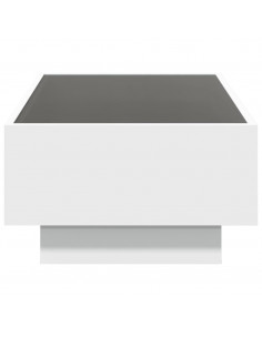 Tavolino Salotto con LED Bianco 90x50x30 cm Legno Multistrato 2