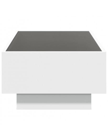 Tavolino Salotto con LED Bianco 90x50x30 cm Legno Multistrato