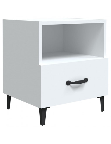 Comodini 2 pz Bianchi in Legno Multistrato