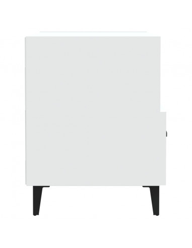 Comodini 2 pz Bianchi in Legno Multistrato