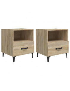 Comodini 2 pz Rovere Sonoma in Legno Multistrato 2