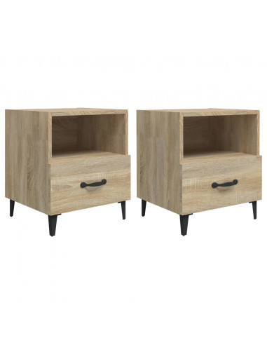 Comodini 2 pz Rovere Sonoma in Legno Multistrato