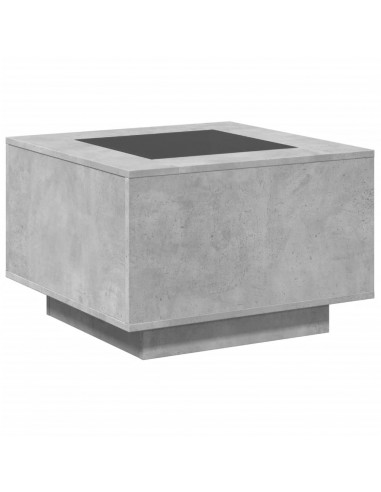 Tavolino Salotto con LED Grigio Cemento 60x60x40 cm Multistrato