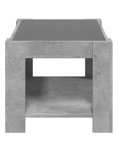 Tavolino Salotto con LED Grigio Cemento 73x53x45 cm Multistrato