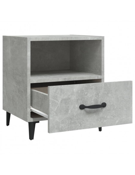 Comodino Grigio Cemento in Legno Multistrato