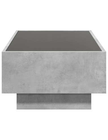 Tavolino Salotto con LED Grigio Cemento 90x50x30 cm Multistrato