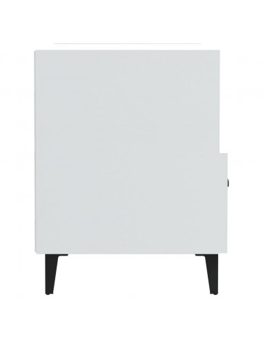 Comodini 2 pz Bianco Lucido in Legno Multistrato