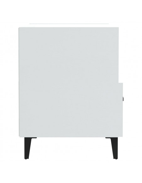 Comodini 2 pz Bianco Lucido in Legno Multistrato
