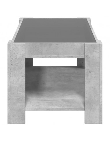 Tavolino Salotto con LED Grigio Cemento 93x53x45 cm Multistrato