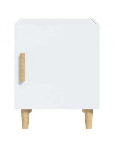 Comodini 2 pz Bianchi in Legno Multistrato